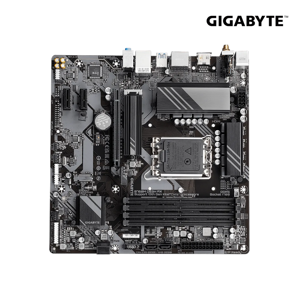 Placa Base Gigabyte B760 DS3H AX DDR5 Chipset Intel B760, LGA1700, ATX