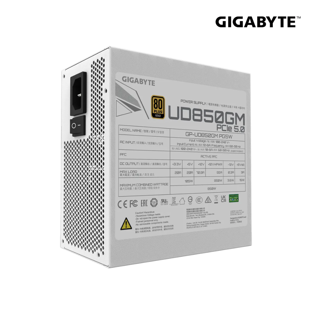 Gigabyte GP-UD850GM PG5W Fuente 850W 80plus Gold mATX Blanco