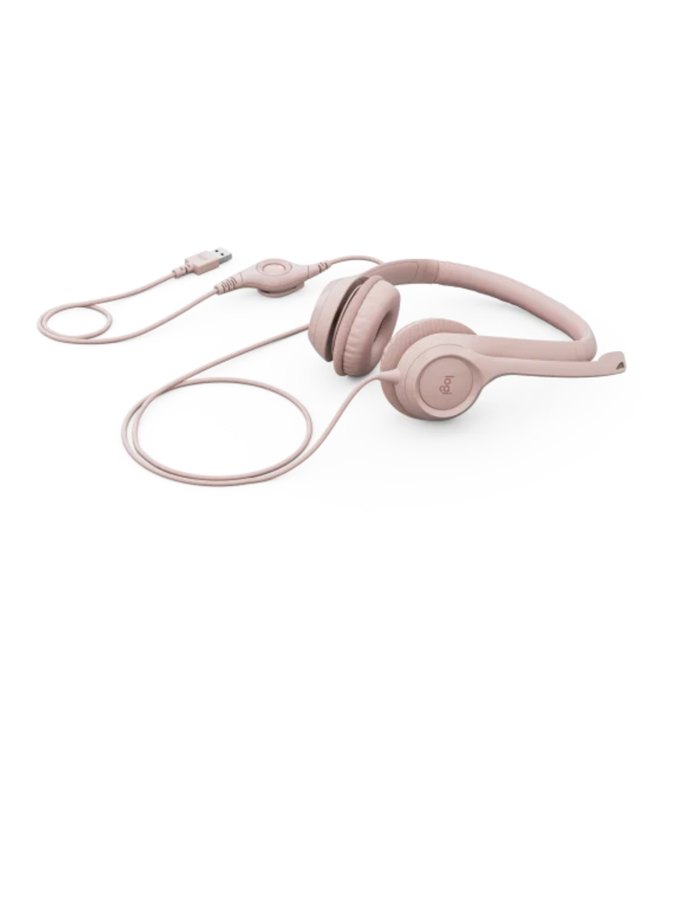 Audífono c/microf. Logitech h390 USB noise cancelling Rose
