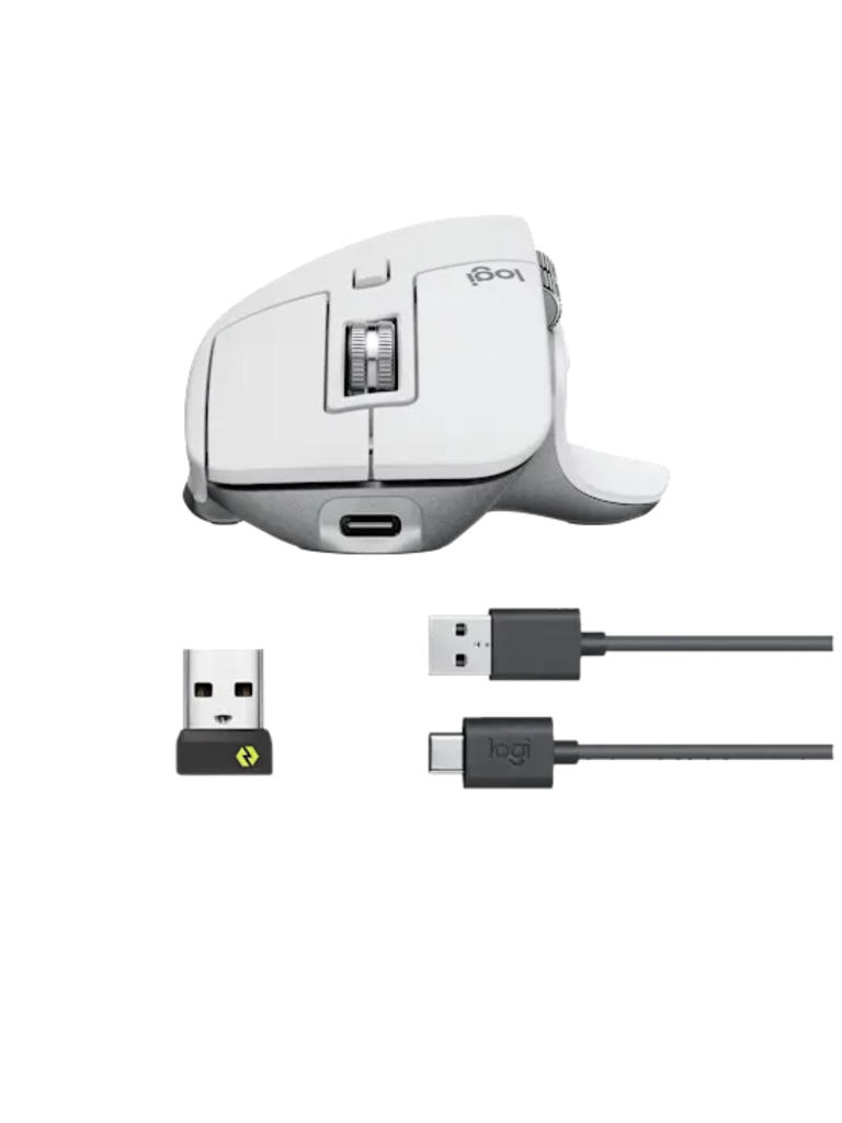 Mouse Logitech MX Máster 3s Wireless/bluetooth 8k USB-c Pale grey 
