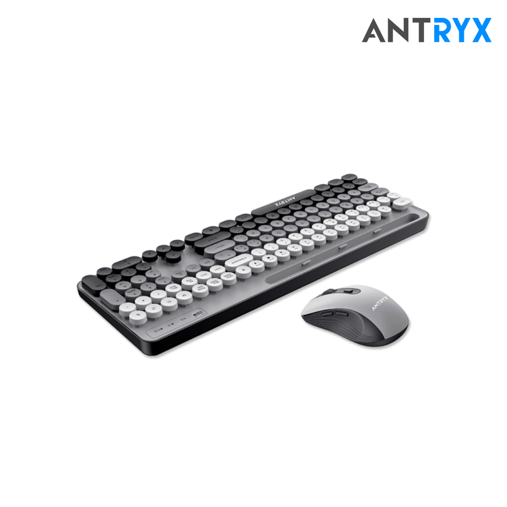 Antryx Kit + Teclado Wireless + Mouse WS-970 Gray Holder Slot