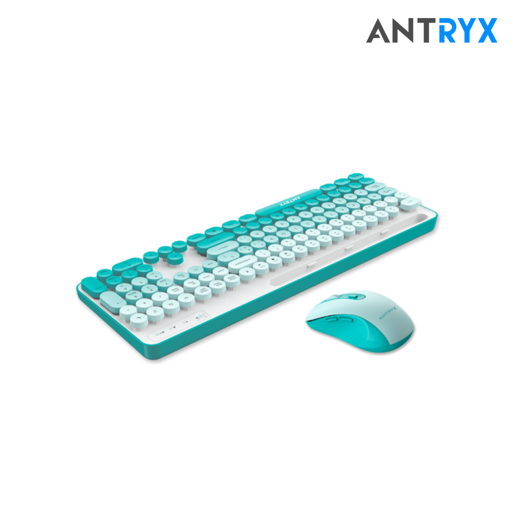 Antryx Kit + Teclado Wireless + Mouse WS-970 Green Holder Slot