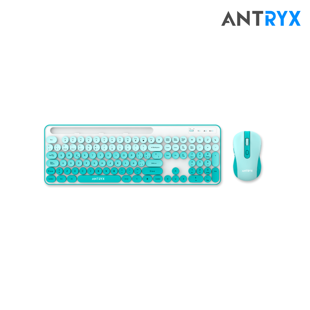 Antryx Kit + Teclado Wireless + Mouse WS-970 Green Holder Slot