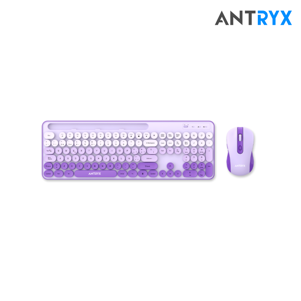 Antryx Kit + Teclado Wireless + Mouse WS-970 Purple Holder Slot
