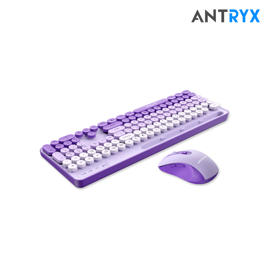 Antryx Kit + Teclado Wireless + Mouse WS-970 Purple Holder Slot