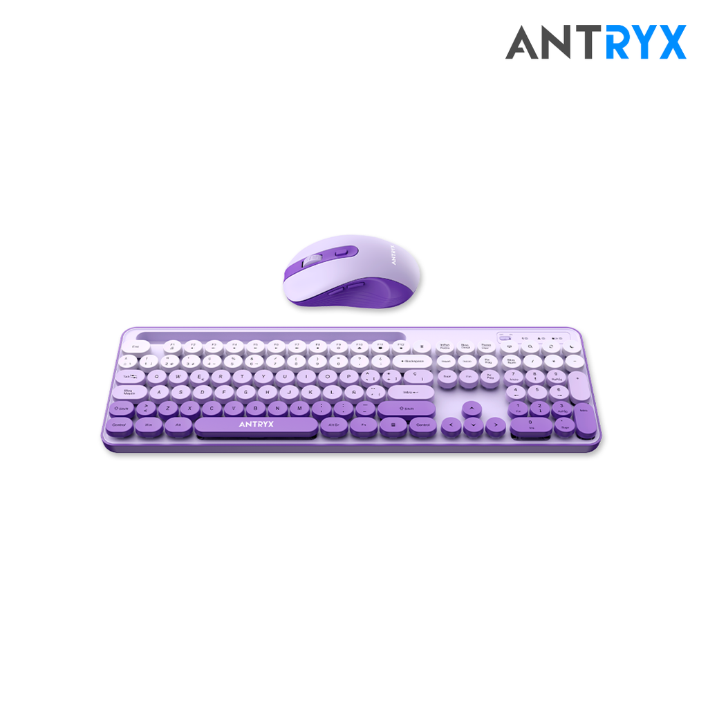 Antryx Kit + Teclado Wireless + Mouse WS-970 Purple Holder Slot