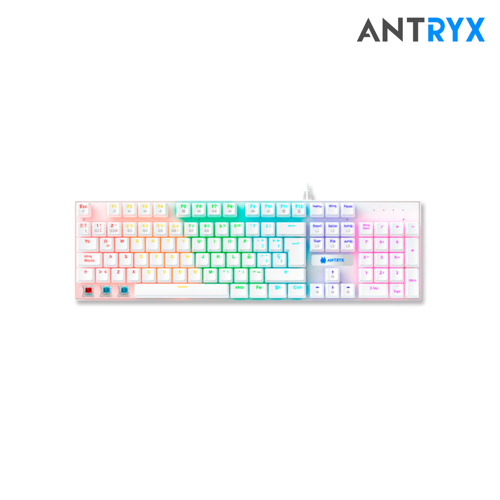 Antryx Kit gaming Audifono + Teclado Blue Switch + Mouse GC-3100 x3 White