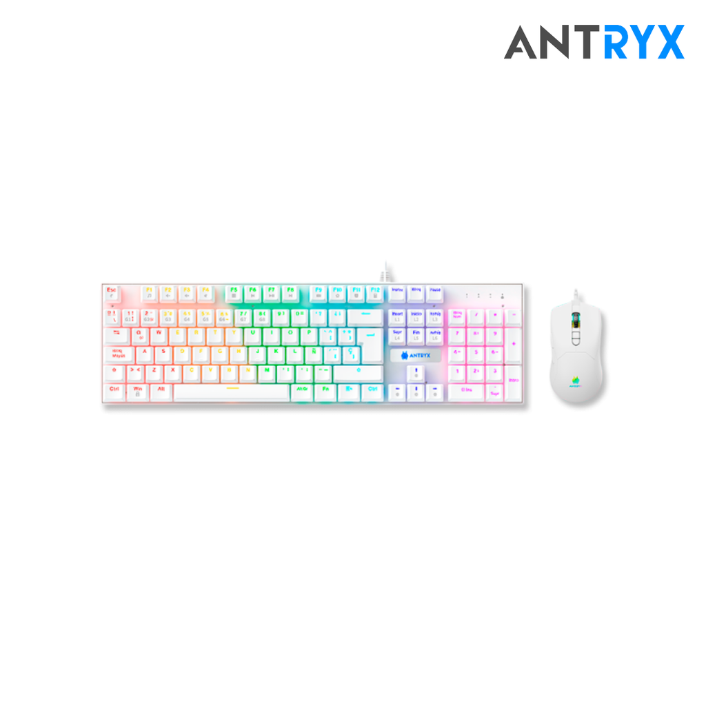 Antryx Kit gaming Teclado Mecanico Blue Switch + Mouse GC-3100 White