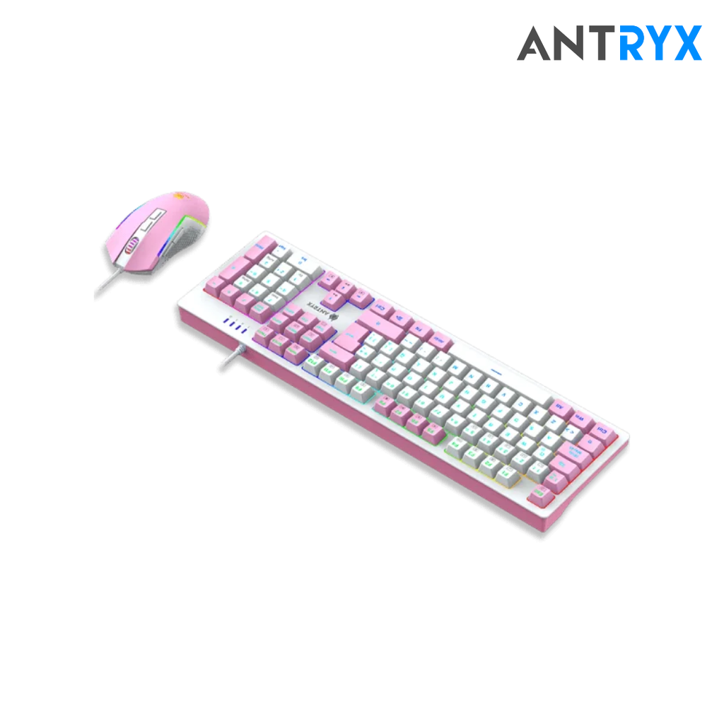 Antryx Kit gaming Teclado Mecanico Red Switch + Mouse GC-5400 Pink
