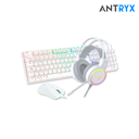 Antryx Kit gaming Audifono + Teclado Blue Switch + Mouse GC-3100 x3 White
