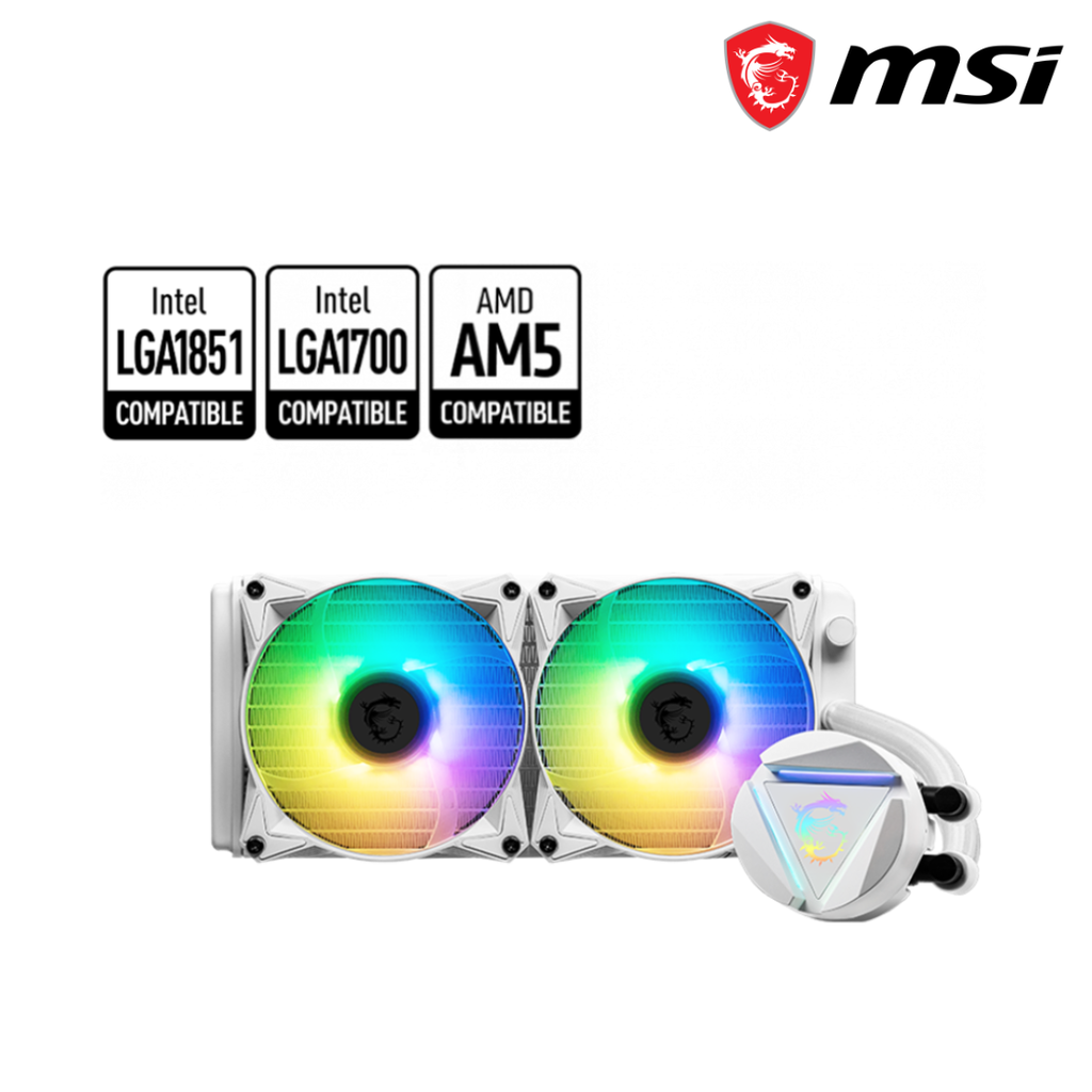 [211049] Enfriamiento Liquido MSI MAG CORELIQUID E240 2 Ventiladores Blanco