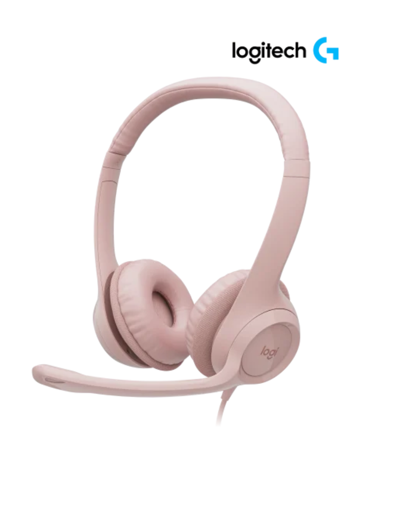 Audífono c/microf. Logitech h390 USB noise cancelling Rose