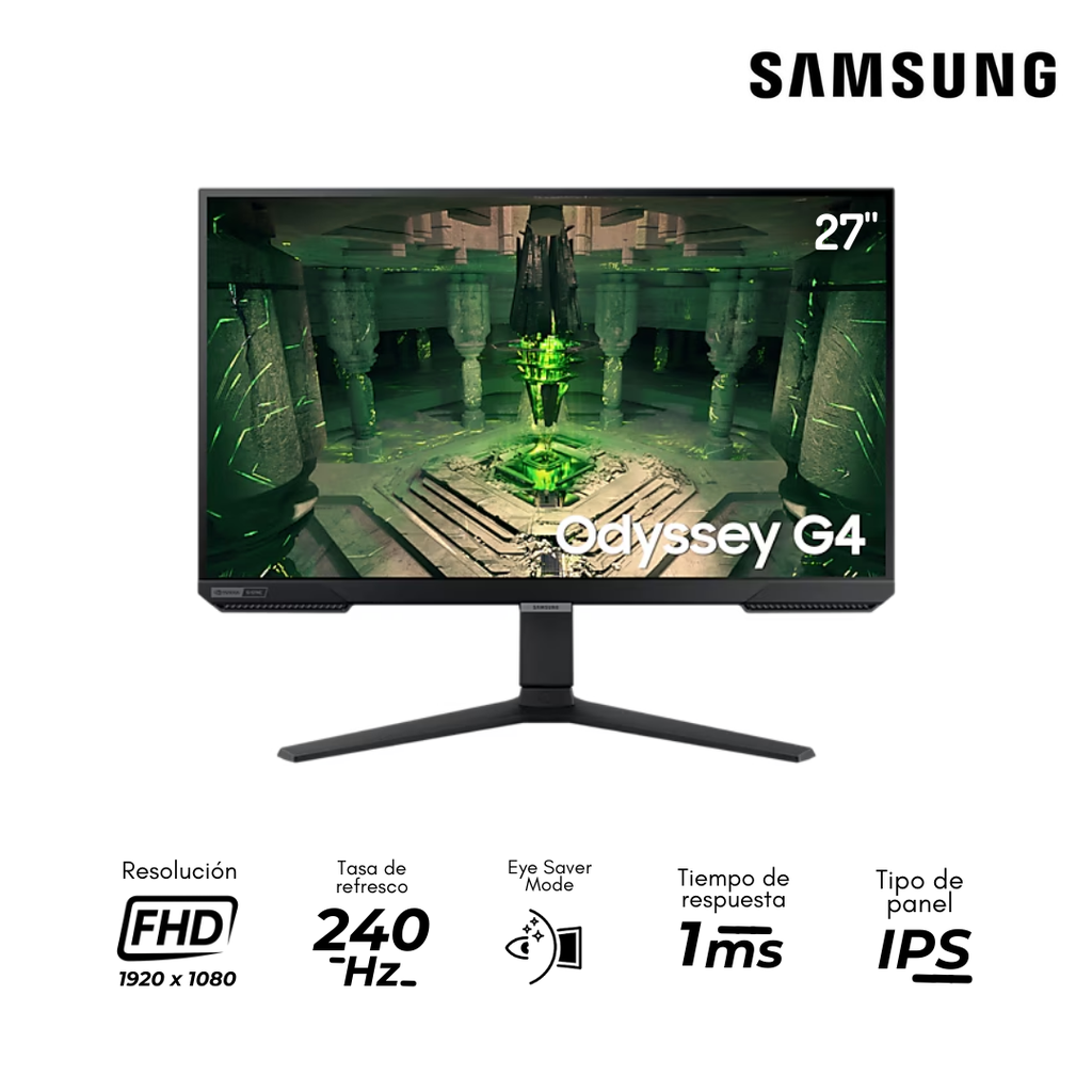 Samsung Odyssey G4 de 27" Monitor FHD 1ms 240Hz GTG