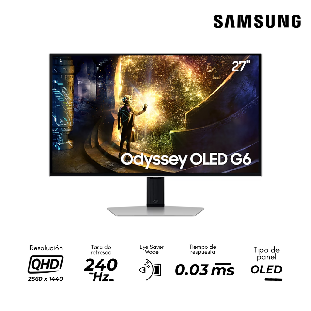 Samsung Odyssey G6 de 27" Monitor QHD 1ms 240Hz