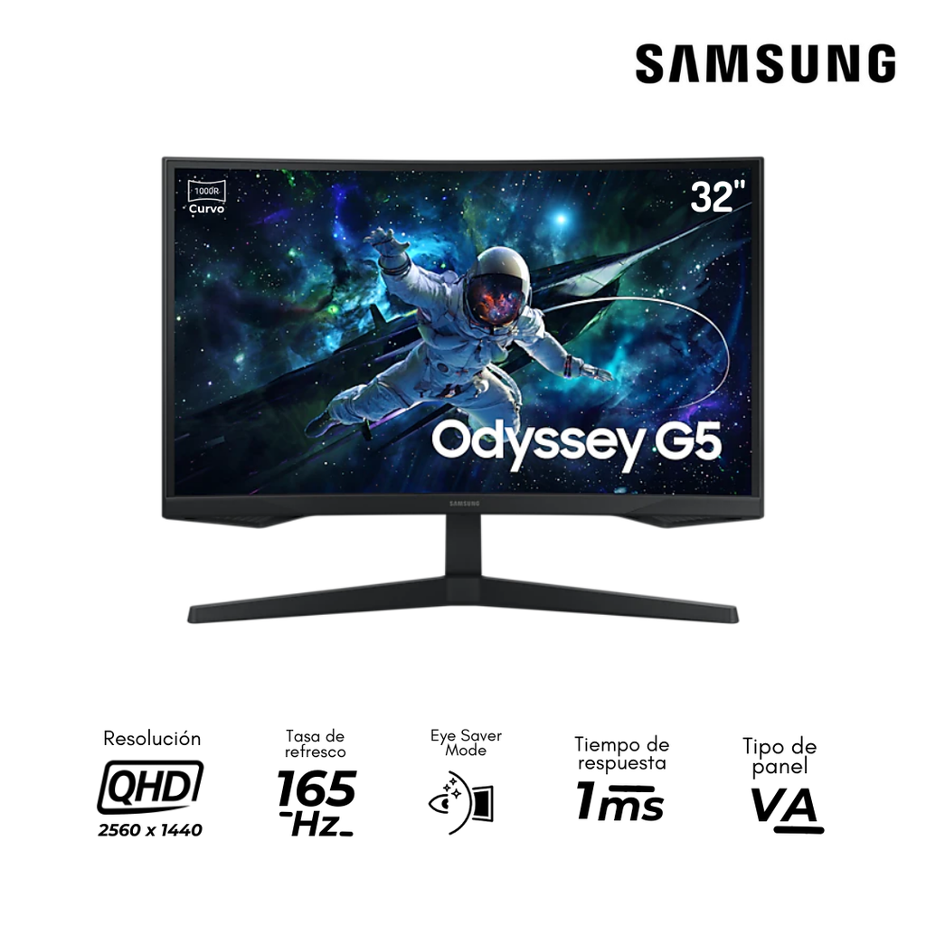 [209284] Samsung Odyssey G5 de 32" Monitor Curvo FHD 1ms 165Hz GTG