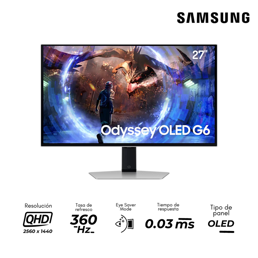 Samsung Odyssey G6 de 27" Monitor QHD 1ms 360Hz