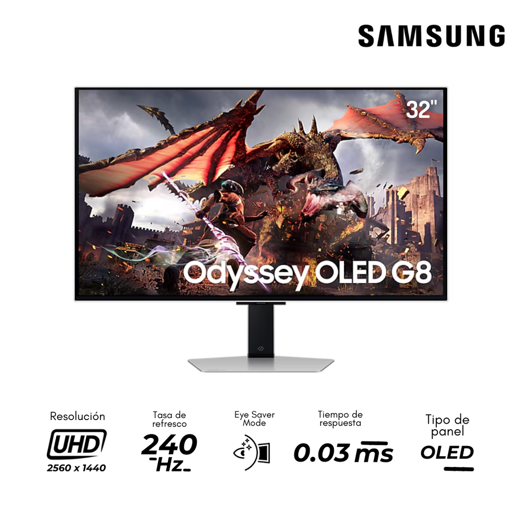 Samsung Odyssey G8 de 32" Monitor OLED 4K 1ms 240Hz
