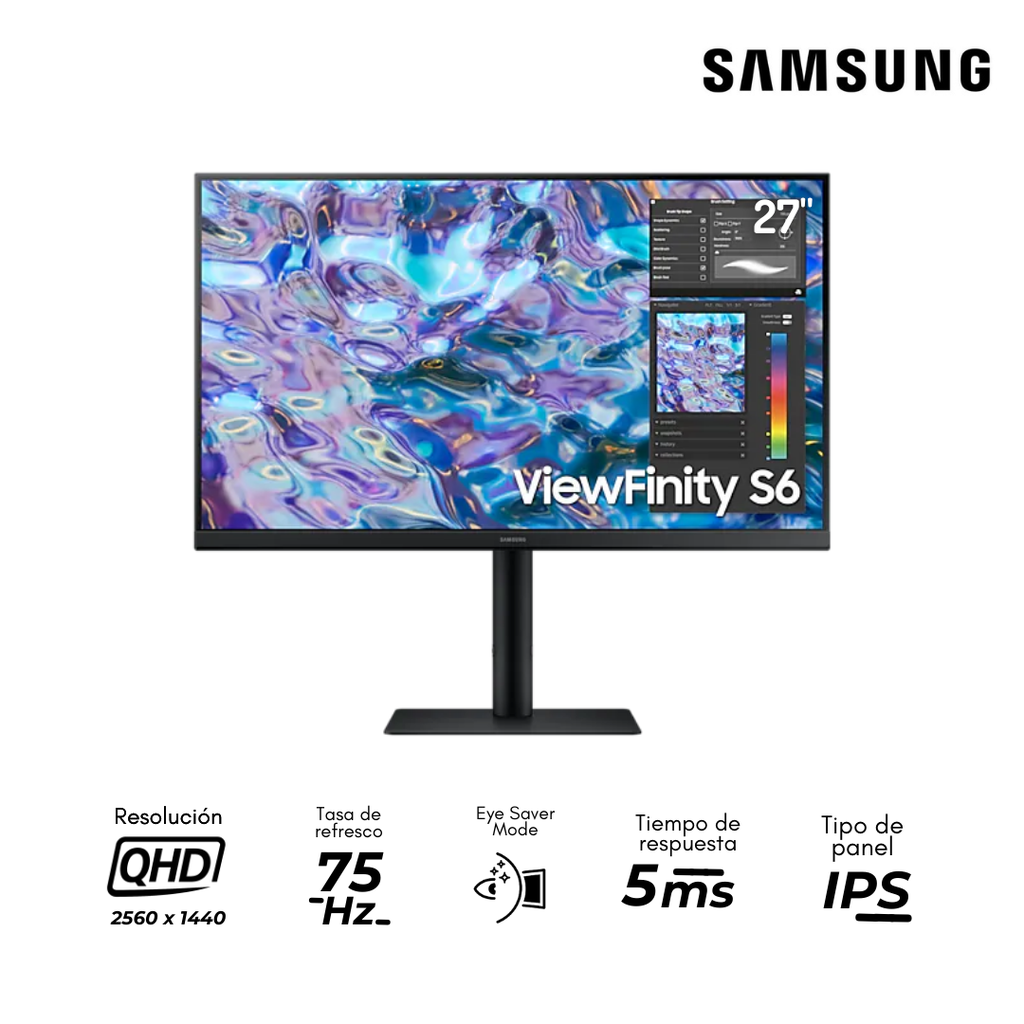 Samsung Monitor ViewFinity S6 de 27" IPS QHD 75Hz