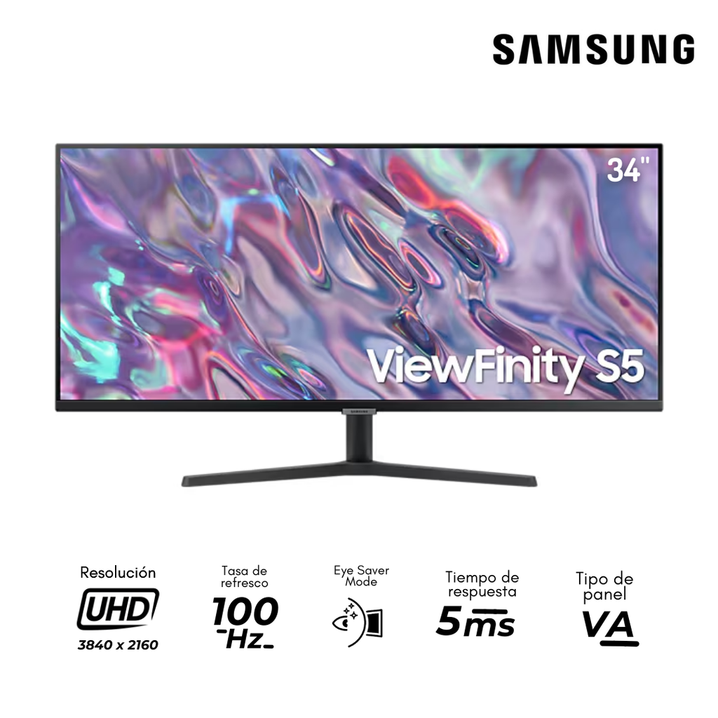 Samsung Monitor ViewFinity S5 de 34" IPS QHD 100Hz