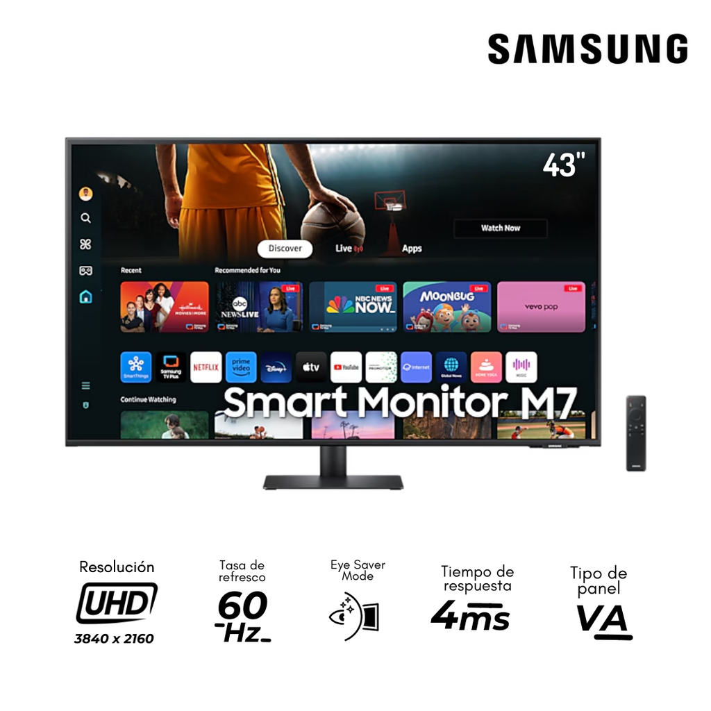 [209324] Samsung Monitor Smart TV M7 de 43" VA K4 60Hz