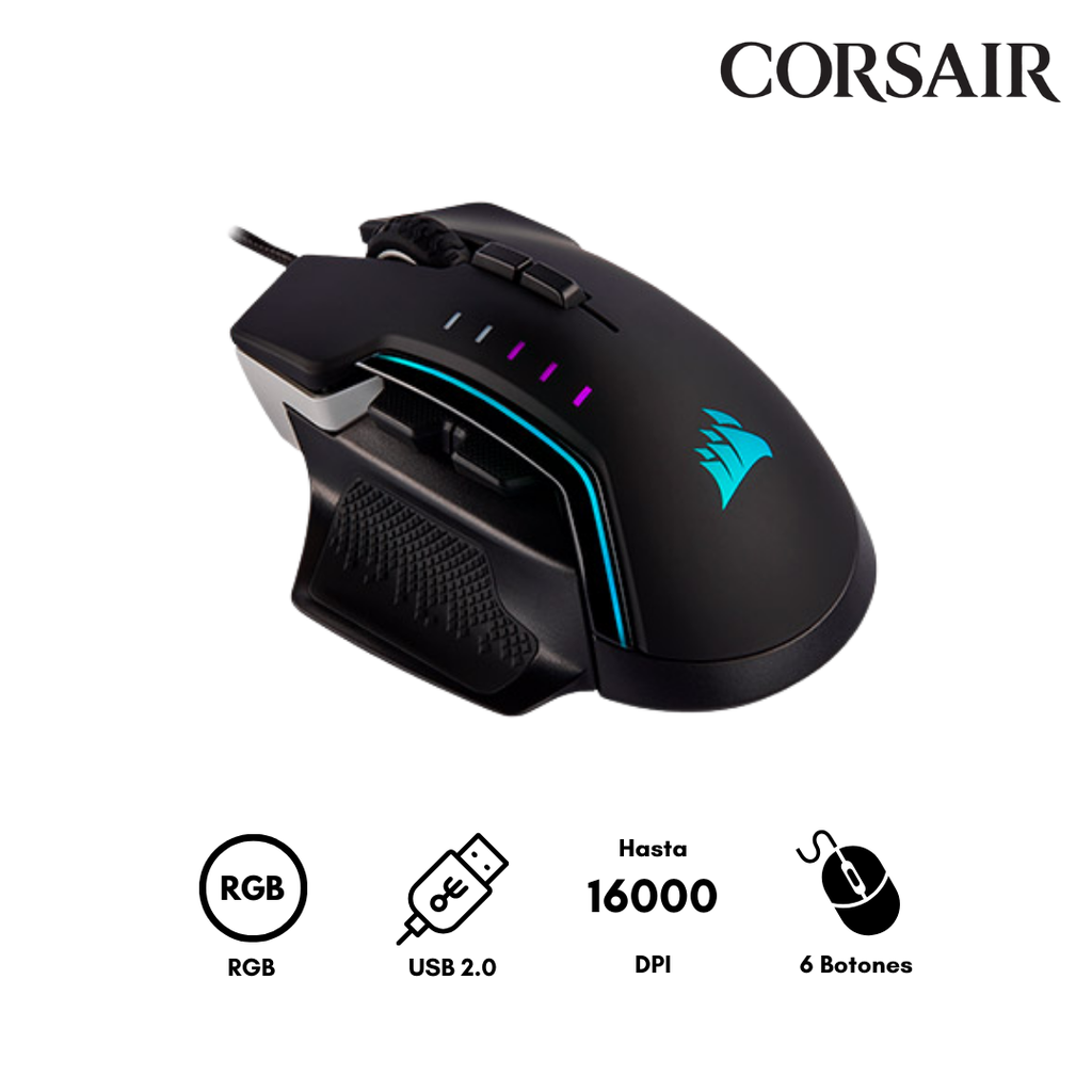 Mouse Corsair GLAIVE RGB PRO gamer Alumínio