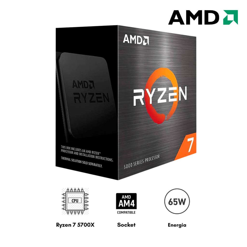 Procesador AMD Ryzen 7 5700X 4.60GHz 8-Core 7nm 65W AM4