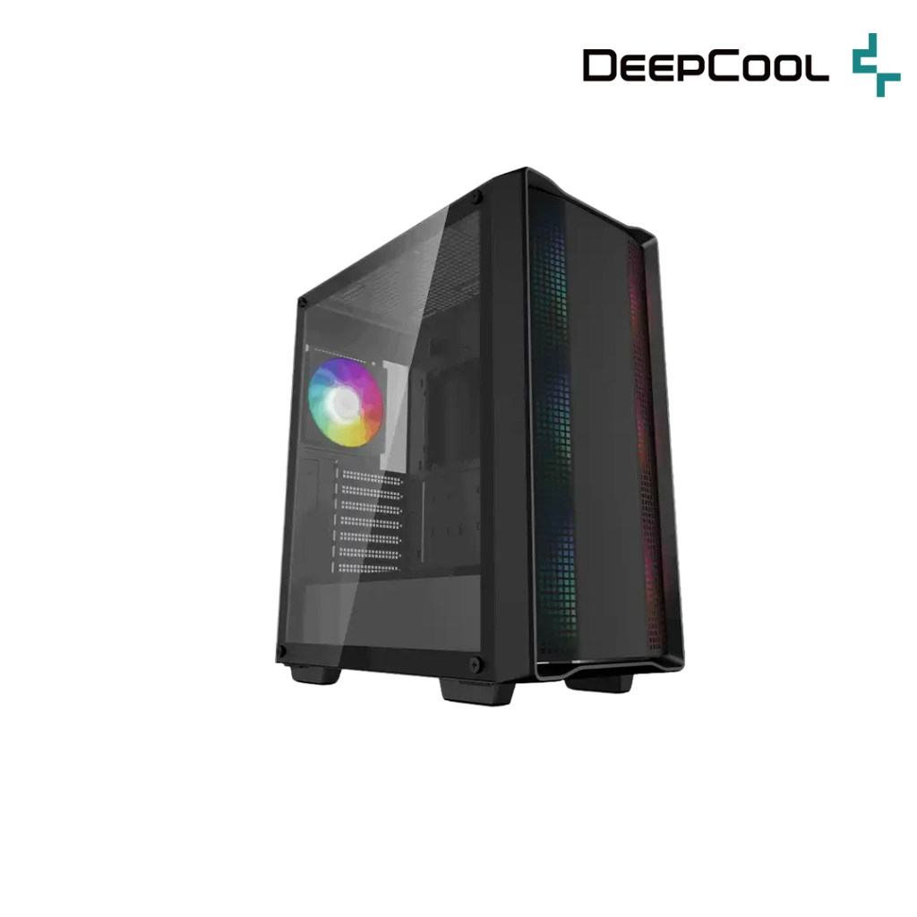 Case Deepcool CC560 ARGB V2 Gaming sin fuente Panel De Vidrio 4 Ventiladores Negro
