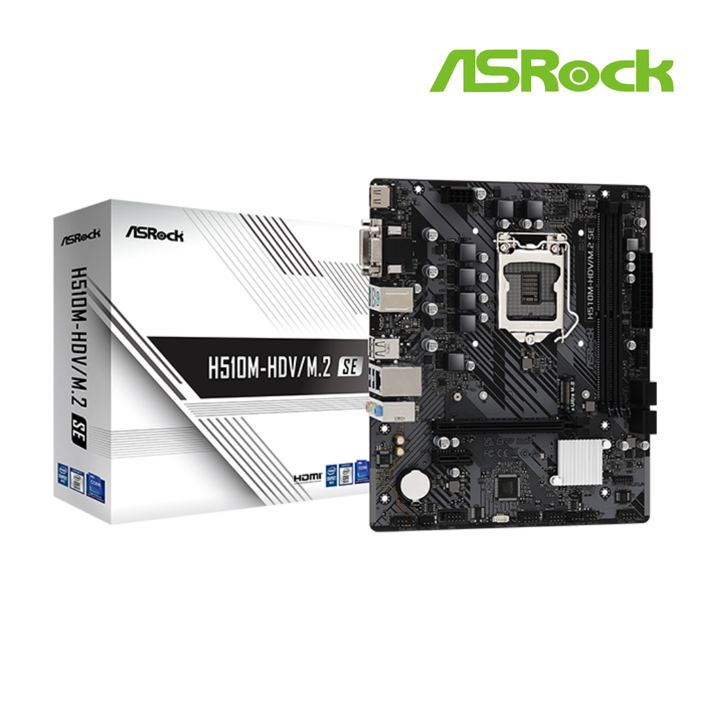 Asrock H510M-HDV/M.2 SE Placa Base Socket LGA 1200 RAM DDR4 Buss 3200mhz