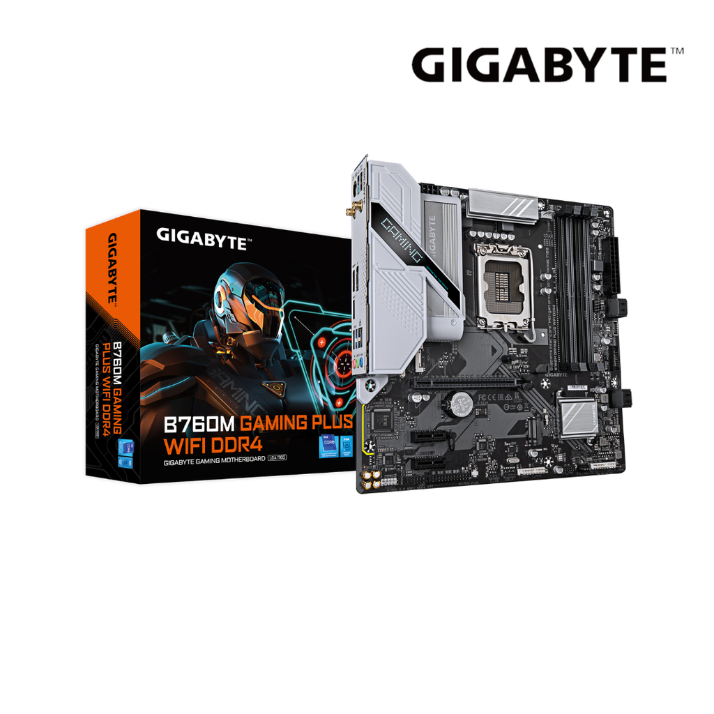 Gigabyte B760M Motherboard Gaming Plus Wifi Socket LGA 1700 RAM DDR4 Buss 5333 Mhz