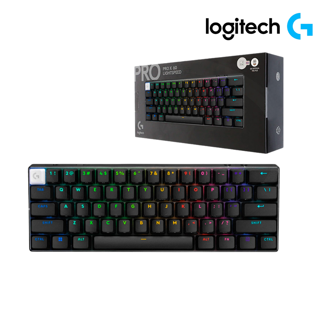 [210386] Teclado Logitech Pro X 60 Lightspeed BT Óptico 65hrs RGB Black