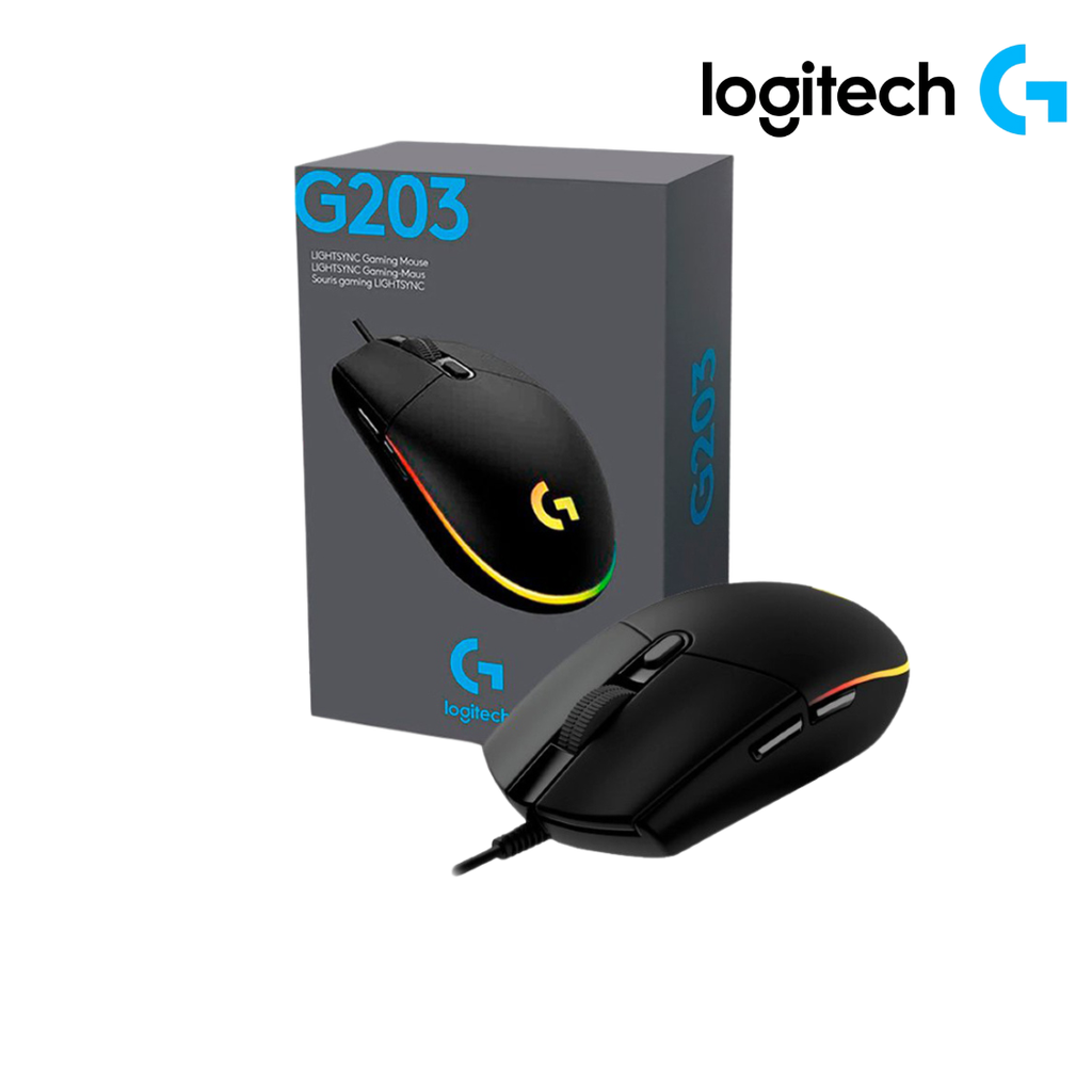Logitech G203 Mouse Lightsync Optical 8000 DPI RGB BLACK