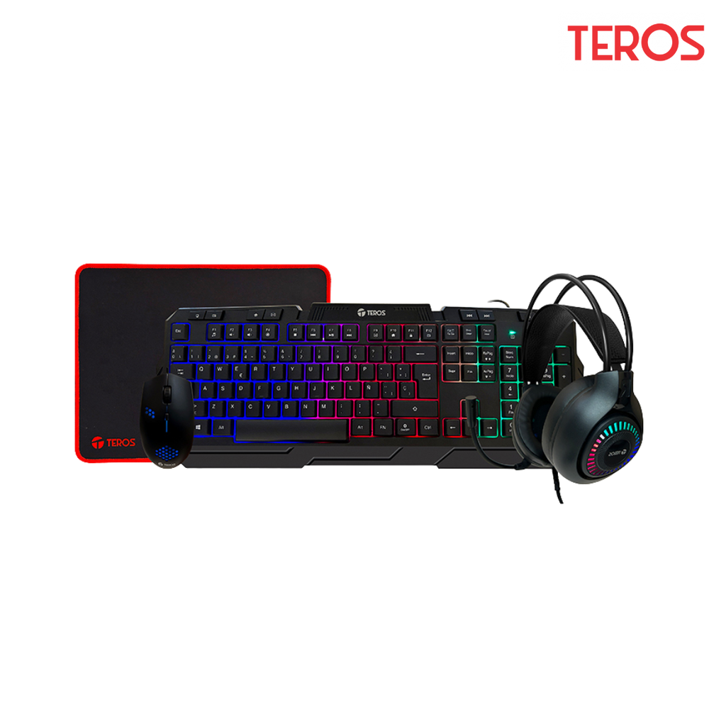 Teros TE-4063N Kit Teclado Mouse Auricular Gaming Mouse pad