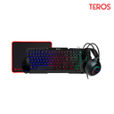 Teros TE-4063N Kit Teclado Mouse Auricular Gaming Mouse pad