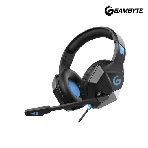 [210461] Audífonos Gambyte Frost Death Gaming 7.1 con cable, Micrófono, Led Azul