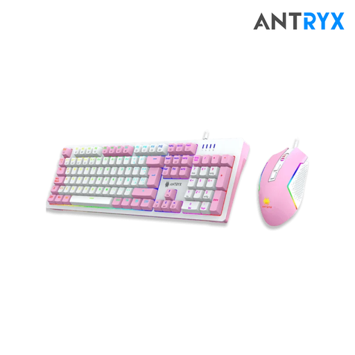 [210594] Combo Antryx Kit gaming Teclado Mecanico Red Switch + Mouse GC-5400 Pink