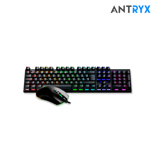 [210601] Antryx Kit gaming Teclado Mecanico Blue Switch + Mouse GC-3100 Black