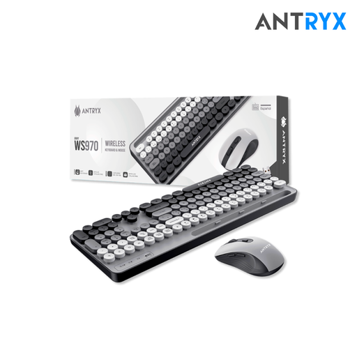 [210608] Antryx Kit + Teclado Wireless + Mouse WS-970 Gray Holder Slot