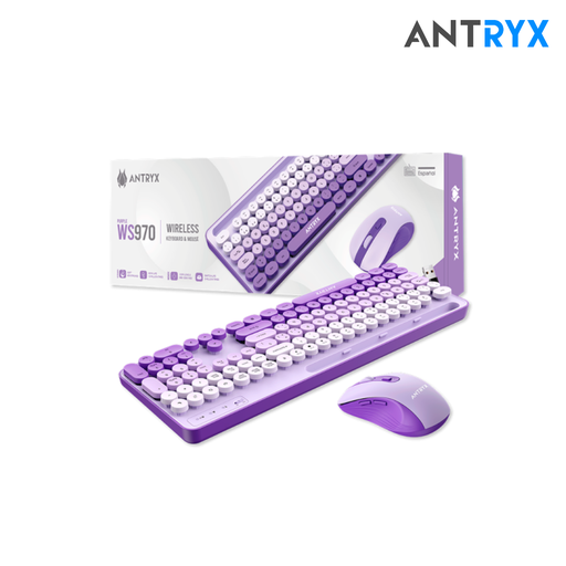 [210610] Antryx Kit + Teclado Wireless + Mouse WS-970 Purple Holder Slot