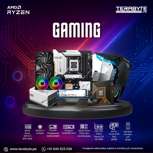 [211167] PC Gaming AMD Ryzen 7 9700X ASUS X870-P 16GB SSD M.2 1TB RTX 4060 Fuente 750W Gold RL 240mm