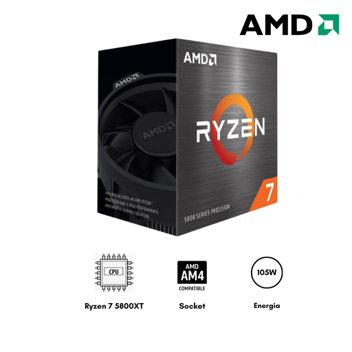 [0106020501] AMD Ryzen 7 5800XT 3.80GHZ 32MB 8C AM4 Graficos Radeon