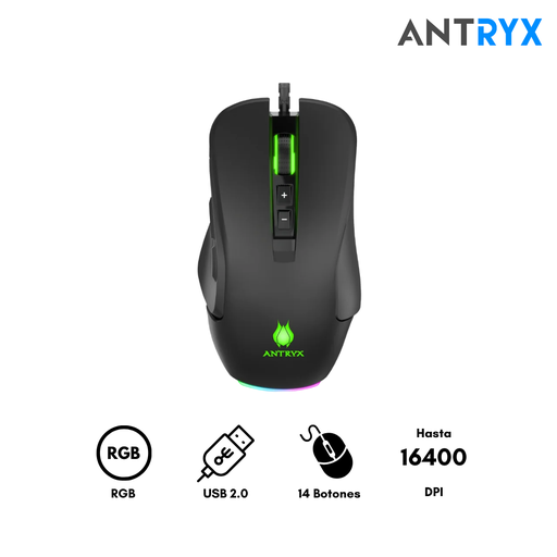 [0107020801] Antryx Xcalibur Mouse Gaming RGB 16400 MMO Moba