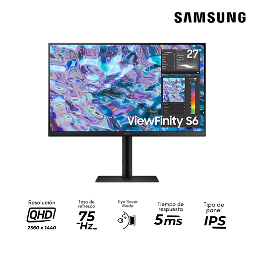 [0149077001] Samsung Monitor ViewFinity S6 de 27" IPS QHD 75Hz