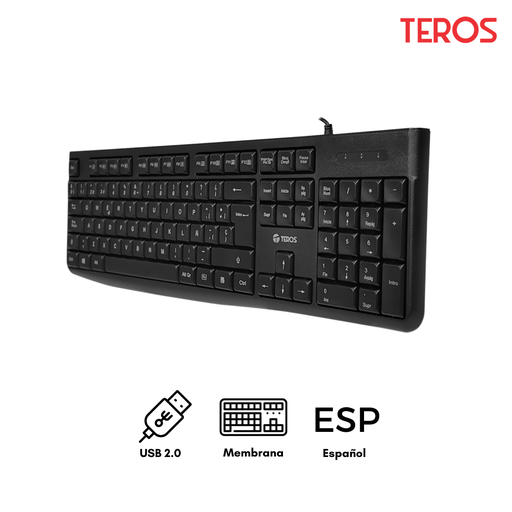 [01570311501] Teros TE-4067S Teclado estándar  USB 2.0 Negro