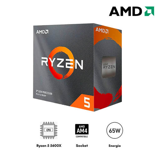 [01060217102] AMD Ryzen 5 5600X 4.6ghz 35mb AM4 6 Nucleos